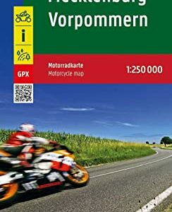 Mecklenburg-Vorpommern, Motorradkarte 1:250.000, freytag & berndt: Toureninfos, GPX Tracks, wasserfest und reißfest (Motorradkarte: MK)